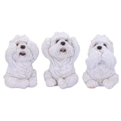 Bild av Nemesis Now Three Wise Westies Figuriner, Vit, 8 cm, U4461N9