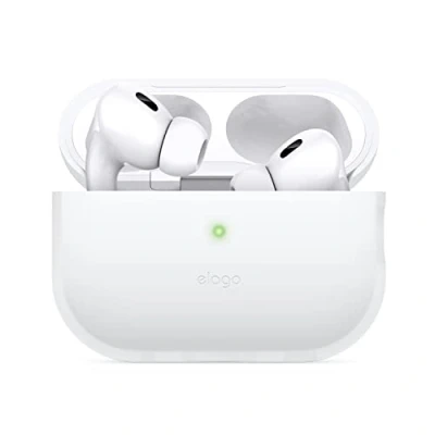 Bild av elago Silikonskal kompatibelt med Apple AirPods Pro 2:a generationen, synlig främre LED, stöder trådlös laddning (självlysande blå)
