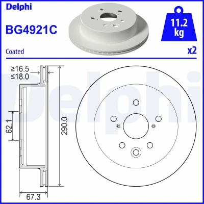 Bild av Bromsskiva DELPHI BG4921C