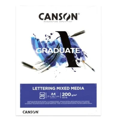 Bild av CANSON GraDUATE LETTERING MIXED Media 20 ark block A4 200 g/m²