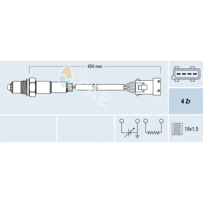 Bild av FAE 77165 Sonde lambda PEUGEOT: 106 II 3/5 portes, 306 406 Berline, CITROËN: Saxo Xsara 5 Berlingo / First I
