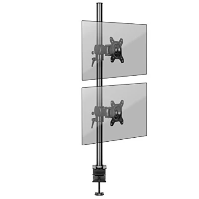Bild av Duronic DM35V2X1 Arm för 2 datorskärmar ergonomiskt ledat stativ skrivbord med dubbla bildskärmar VESA 75 100 justerbar höjd vridbar lutning universell