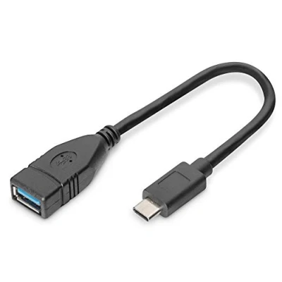 Bild av DIGITUS USB 3.0 anslutningskabel 0,15m Adapterkabel Typ C till A OTG Super Speed 5 GBit/s Svart