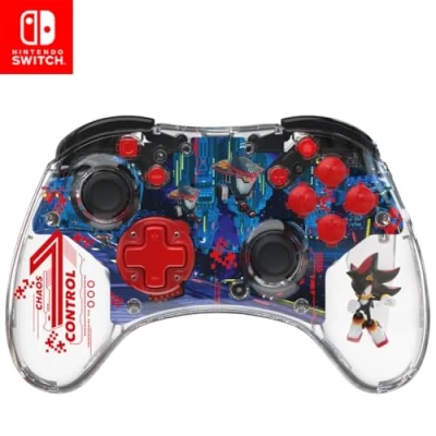 Bild av PDP REALMz™ Wireless Nintendo Switch Pro Controller, Rechargeable LED, Licensed for SwitchLiteOLED: Sonic Shadow Space Colony ARK (with Full Motion Controls)
