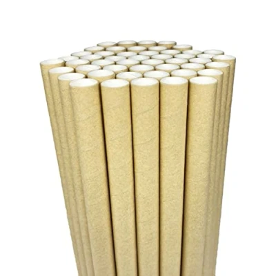 Bild av Milkshakes Sugrör bubbla te shakes Boba jumbo smoothie slushies dricka papperssugrör engångs extra bred 12 mm stor för dusch födelsedag bröllopsfest tillbehör, kraft 50 pack