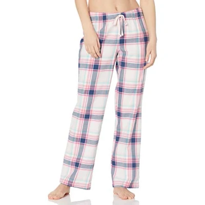 Bild av Amazon Essentials flanellsovbyxa för kvinnor (finns i plusstorlek), rosa vit stor pläd, X Large