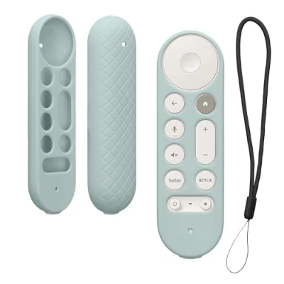 Bild av kwmobile fodral kompatibelt med Google TV Streamer 4K mjukt silikonskydd för fjärrkontroll pastellgrön
