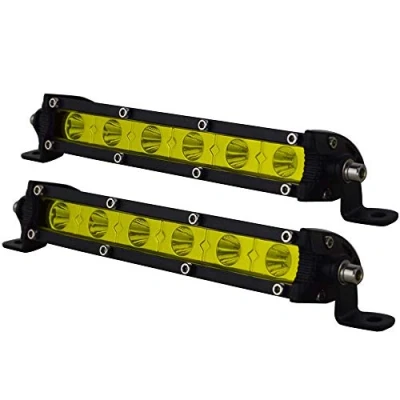 Bild av Willpower 2 st 18 cm (7 tum) 30 W enkelrad LED ljusstång gul bärnsten flödande stråle offroad lampor 12 V 24 dimljus arbetslampor körljus för lastbil traktor 4 x ATV UTV SUV båt marin