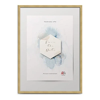 Bild av aFFa frames hekla, bildram MDF fotoram, ramen, fotoram med akrylglas, guld, 50 x 70 cm