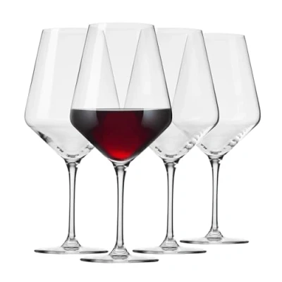 Bild av Krosno Crystal Rödvinglas Set med 4 650 ml Avant Garde kollektion Perfekt för hem, restaurang och reception Diskmaskinssäker