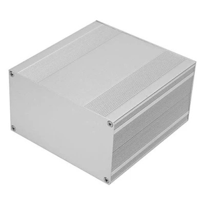 Bild av aluminiumhölje fodral silver gör det själv elektronisk kretskort projekt PCB instrumentbox för värmeavledande av elektroniska produkter, 3,2 x 5,7 5,23 cm