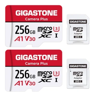 Bild av Gigastone 256GB Micro SD Card 2 Pack, Camera Plus, 4K UHD Video Recording, Ultra HD Action