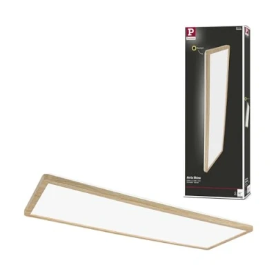Bild av Paulmann Atria Shine 71036 LED panel med bakgrundsbelysning, fyrkantig, IP44, 22 W, 2300 lm, 580 x 200 mm, träutseende, plast, 4 000 K badrum