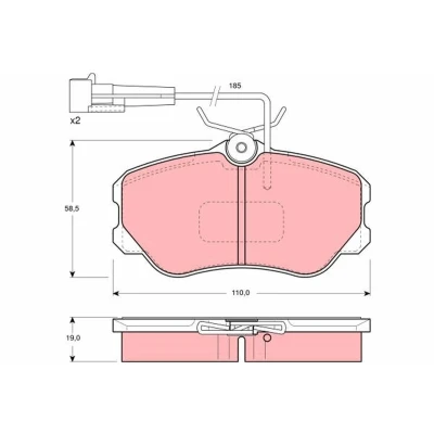 Bild av TRW GDB1095 Jeu de plaquettes frein contact signal d&#039;usure inclus avec vis d&#039;étrier accessoires ALFA ROMEO: 164