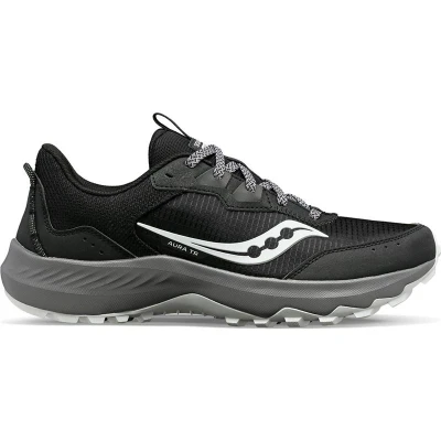 Bild av Saucony AURA TR Löparskor terräng, Storlek: 46, Black/gravel Skinnimitation/textil