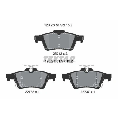 Bild av TEXTAR 2521204 Jeu de plaquettes frein avec indicateur d&#039;usure FORD: Focus 3, 3 Turnier, Mk3 Van / Break