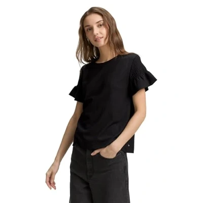 Bild av TOM Tailor Denim MIT Smockdetails Tshirt med print, Storlek: XS, Deep black