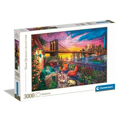 Bild av Clementoni 33552 Pussel High Quality Collection Manhattan Balcony Sunset 3000 Bitar, 14 99 år, för vuxna