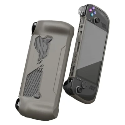 Bild av Skull &amp; Co. GripCase Ally for ROG X: A Soft Protective Case with Textured Grips Full Protection and Stand, Shock Absorption Non Slip Anti Scratch Cover Design Coyote Gray