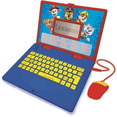 Bild av Lexibook Paw Patrol Tvåspråkig bärbar dator för utbildningsändamål, engelska och franska, 124 aktiviteter, matematik, logik, musik, klocka, spel, barnleksaker (flickor pojkar) JC598PAi3