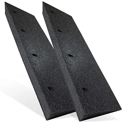 Bild av Trottoarramp gummi svart 2 x I bredd: 100 cm höjd: 110 mm ramp gummikil, rullstolsramp, uppkörningsramp, uppkörningshjälp, dörrtröskelramp, bilramp