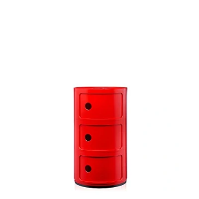 Bild av Kartell Componibili, 3 element, röd, rund bas