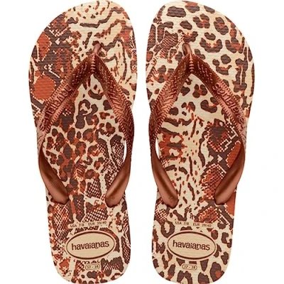 Bild av Havaianas damtopp djur flip flop, sandgrå/metallisk koppar, 6,5/7 UK, Sandgrå metallisk 6.5/7 UK