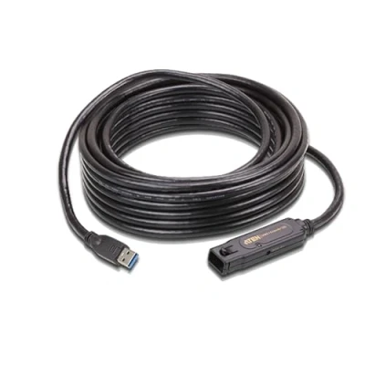 Bild av ATEN UE3310 USB förlängningskabel typ A (hane) till (hona) spärrad 3.1 Gen1 10 m aktiv svart för US3344I