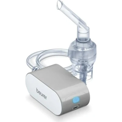 Bild av Beurer IH 58 inhalator med kompressortryckluftsteknik, tyst, liten och lätt, för behandling av övre nedre luftvägarna genom nebulisering flytande läkemedel, 110 x 62 47 mm