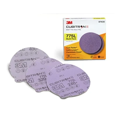 Bild av Cubitron II 3M Stikit Disc 775L, 87430, multipaket, 5 i x NH, 240+, 320+, 400+ Beläggning Skärvinkel Flöjt Lila