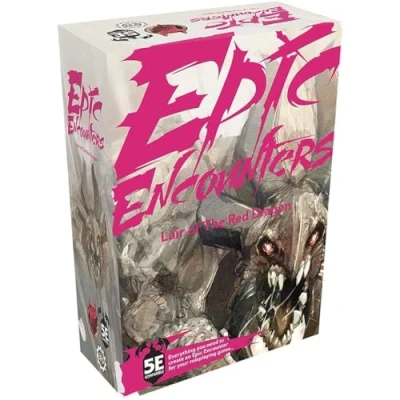 Bild av Epic Encounters: Lair of the Red Dragon RPG Fantasy Rollspel Bordsspel med HUGE Boss Miniatyr, Dubbelsidig spelmatta och Game Master Adventure Book Monster Stats, 5E kompatibel