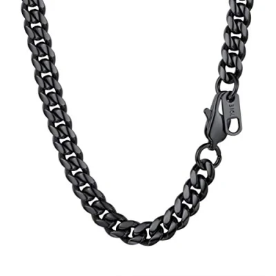 Bild av PROSTEEL män, personligt halsband, rostfritt stål, massiv pansarkedja, namn, text, gravyr, tunga länkar, hip hop kedja för pojkar, 4,8/6/10/14 mm, bred kedjelängd 4676 cm valbar, Metall, Ingen