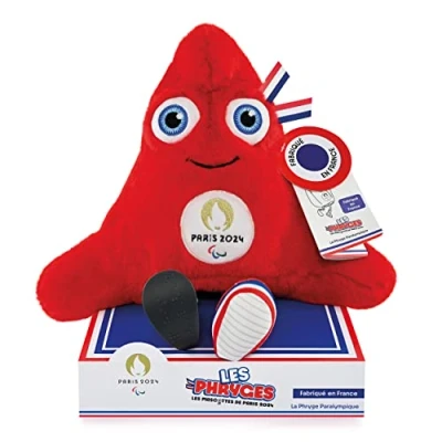 Bild av Doudou et Compagnie Officiell Maskot JO Paralympics plysch tillverkad i Frankrike 30 cm Paris 2024 extra mjuk ledad frygisk mössa presentidé JO2505