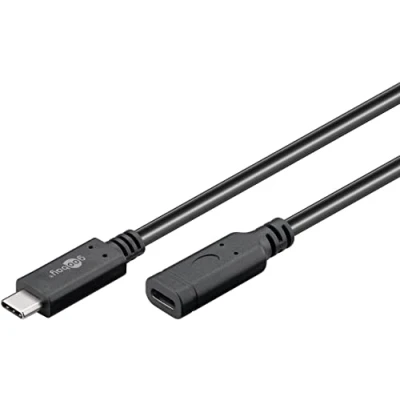 Bild av Goobay 61038 USB C förlängning 1 m 3.2 Gen 2/USBC snabbladdningskabel 60 W 20 V 3 A laddkabel/USB kabel 10 Gbits/USB förlängningskabel
