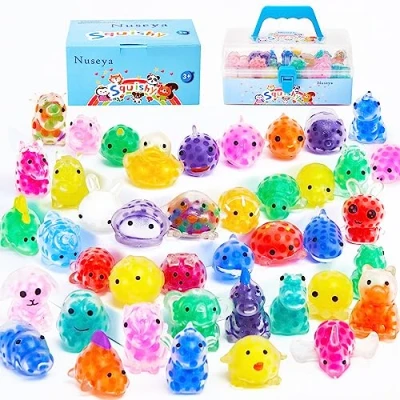 Bild av Nuseya 42 st Mochi Squishy fidget toys för barn Stressavlastande Mini Squishies med Kawaii djurdesign Barnkalasgåvor, klassrumspriser, födelsedagspresenter barn, bulk