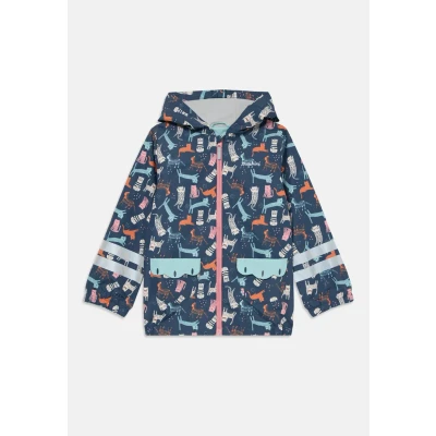 Bild av Playshoes Unisex barn regnjacka vind och vattentät regnrock regnkläder, allover katt, 80