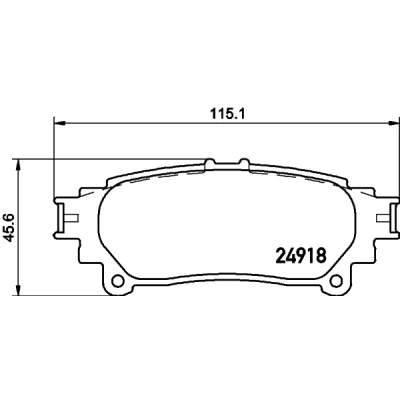 Bild av HELLA 8DB 355 015 371 Jeu de plaquettes frein non préparé pour indicateur d&#039;usure TOYOTA: Prius Plus, Fortuner II, LEXUS: RX III, IV