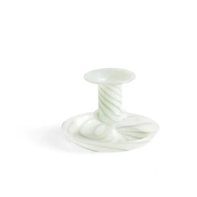 Bild av HAY Flare Ljusstake Stripe Green w. White Ø11 X H7.5