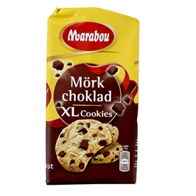 Bild av Marabou Cookies delikat bitter 184 g/XL mörk choklad/kex med splitter av choklad