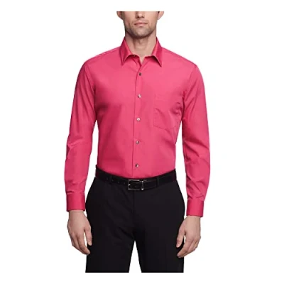 Bild av Van Heusen herrklänning skjorta anpassad poplin solid, Ökenros, 16.5 Neck / 32 33 Sleeve