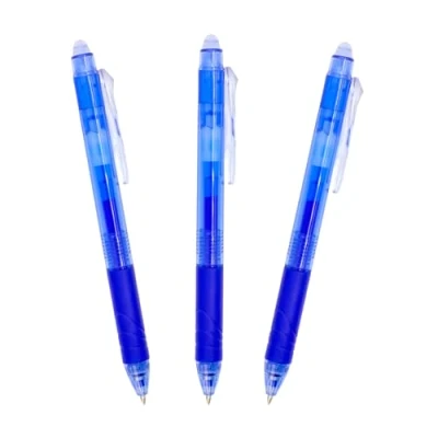 Bild av Raylu Paper® 3 pack med indragbara raderbara kulspetspennor hybridgelbläck, blått och 0,7 mm linjerat (3 blå)