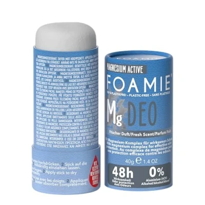 Bild av Foamie Solid deodorant för män &quot;Refresh&quot; ny formulering, deo stick med intensivt uppfriskande doft, effektivitet 48 timmar utan aluminium, vegansk och plastfri deodorant, 40 g