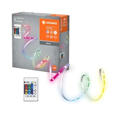 Bild av LEDVANCE FLEX AUDIO TV 2M LED list VR, vit, 3,5W, 55lm, integrerad ljudmottagare, RGB färgsensor, fjärrkontroll, lång livslängd, lätt att installera, USB port, IP20