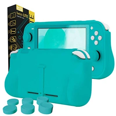 Bild av Orzly Konsolfodral för Nintendo Switch Lite fodral med bekvämt vadderade handgrepp, stöd, paket tumgrepp.