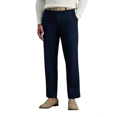 Bild av Haggar Herr Premium No Iron Khaki klassisk passform veckad framsida vanliga och stora höga storlekar vardagsbyxor, Mörk marinblå, 38W x 32L