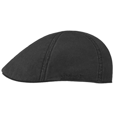 Bild av Stetson Texas Cotton Flat Cap med UV Skydd Damer/Herrar keps bomullskeps solkeps skärm Sommar Vinter XL (60 61 cm) svart