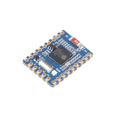 Bild av Waveshare ESP32 S3 Mini utvecklingskort baserat på S3FH4R2 dubbelkärnig processor, med 2,4 GHz Wi Fi och Bluetooth LE stöd, 240 MHz körfrekvens, designad för AIoT applikationer