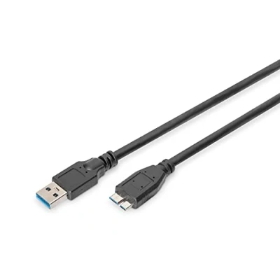 Bild av DIGITUS USB 3.2 Gen1 anslutningskabel 1,0 m A (St) till Micro B 5 Gbit/s svart