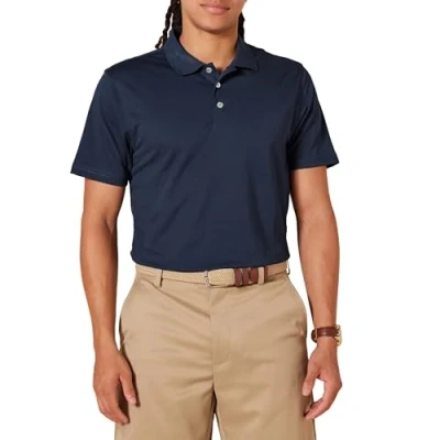 Bild av Amazon Essentials Men&#039;s Golfpikétröja smal passform snabbtorkande, Mörk marinblå, S