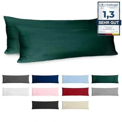 Bild av Dreamzie Kuddfodral 40x145 Renforcé Bomull (Set om 2) Kijani Tätt vävd med 57 trådar/cm² Kudde 40 x 145 cm Oeko Tex certifierad